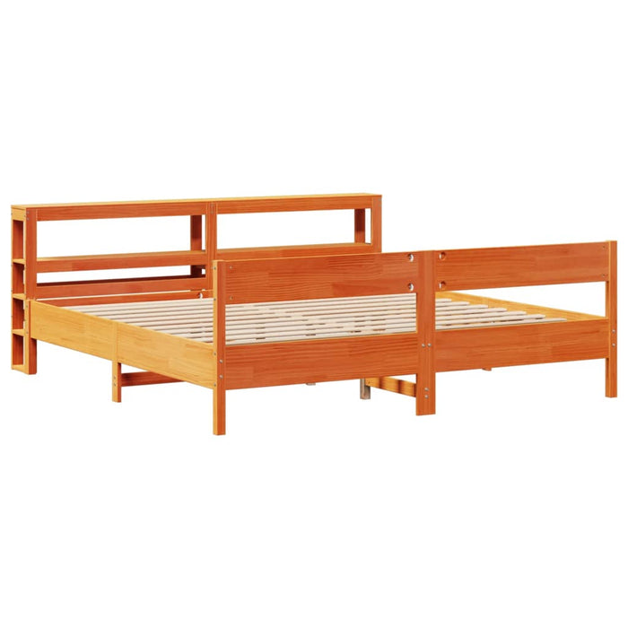 Cadru de pat fără saltea, maro ceruit 180x200 cm lemn masiv pin - WALTI WALTI