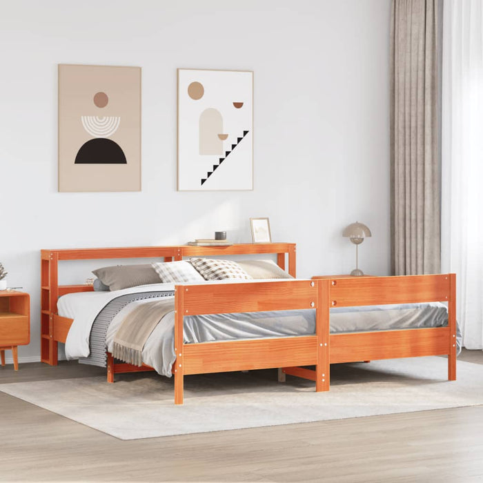 Cadru de pat fără saltea, maro ceruit 180x200 cm lemn masiv pin - WALTI WALTI