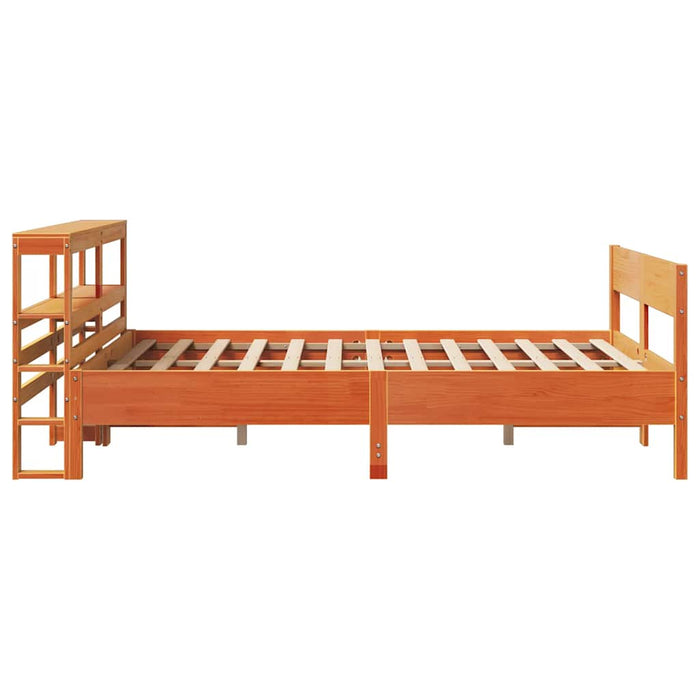 Cadru pat fără saltea, maro ceruit, 140x190 cm, lemn masiv pin - WALTI WALTI