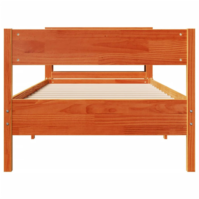 Cadru pat fără saltea, maro ceruit, 75x190 cm, lemn masiv pin - WALTI WALTI