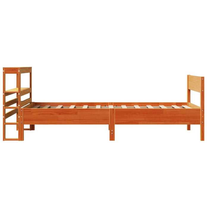 Cadru pat fără saltea, maro ceruit, 75x190 cm, lemn masiv pin - WALTI WALTI