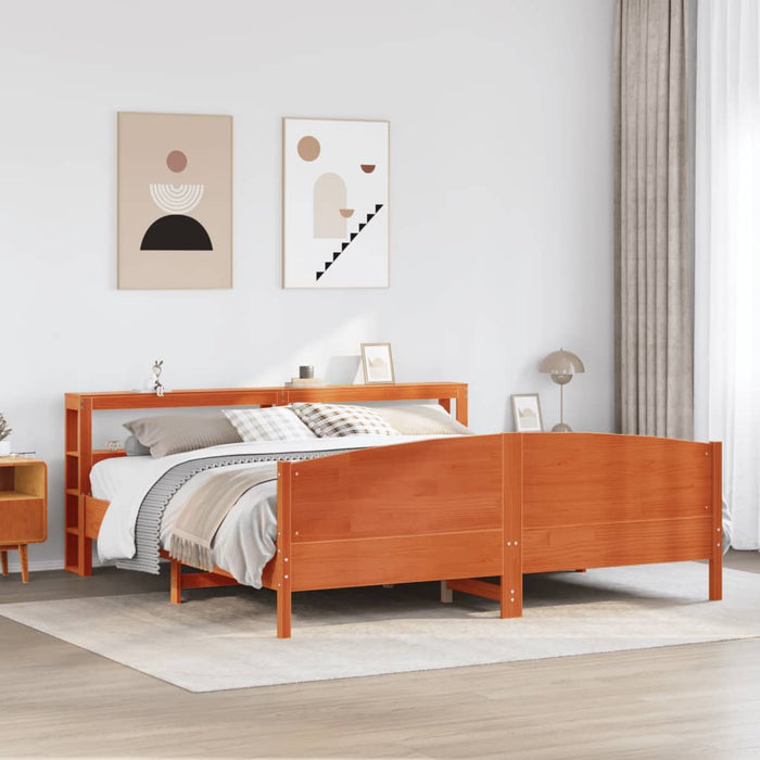 Cadru de pat fără saltea, maro ceruit 180x200 cm lemn masiv pin - WALTI WALTI