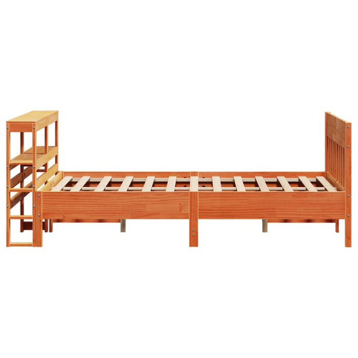 Cadru pat fără saltea, maro ceruit, 135x190 cm, lemn masiv pin - WALTI WALTI
