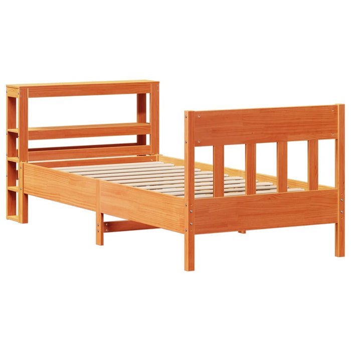 Cadru pat fără saltea, maro ceruit, 75x190 cm, lemn masiv pin - WALTI WALTI