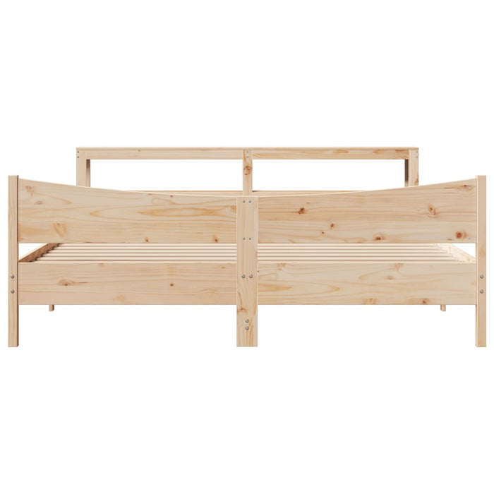 Cadru pat cu tăblie 200x200 cm, lemn masiv de pin WALTI