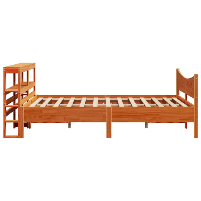 Cadru de pat cu tăblie, maro ceruit, 140x190 cm, lemn masiv pin - WALTI WALTI