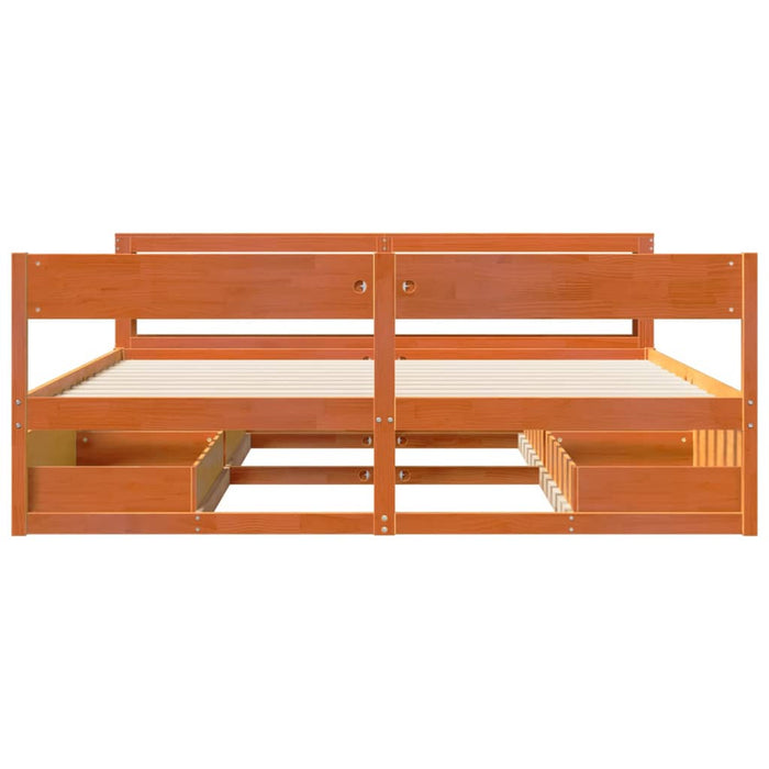 Cadru de pat fără saltea, maro ceruit 180x200 cm lemn masiv pin - WALTI WALTI