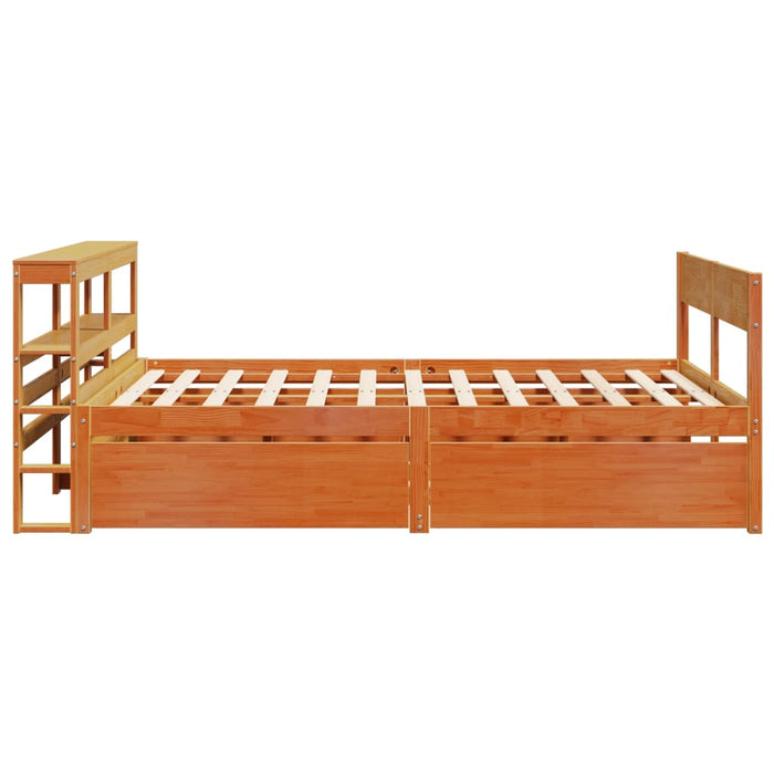 Cadru pat fără saltea, maro ceruit, 120x190 cm, lemn masiv pin - WALTI WALTI