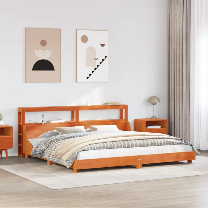 Cadru de pat fără saltea, maro ceruit 180x200 cm lemn masiv pin WALTI