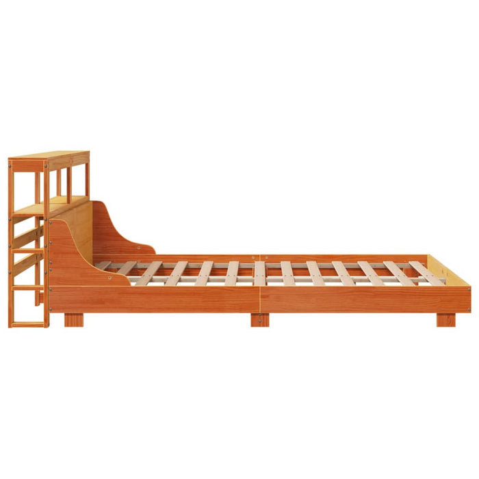 Cadru pat fără saltea, maro ceruit, 135x190 cm, lemn masiv pin - WALTI WALTI