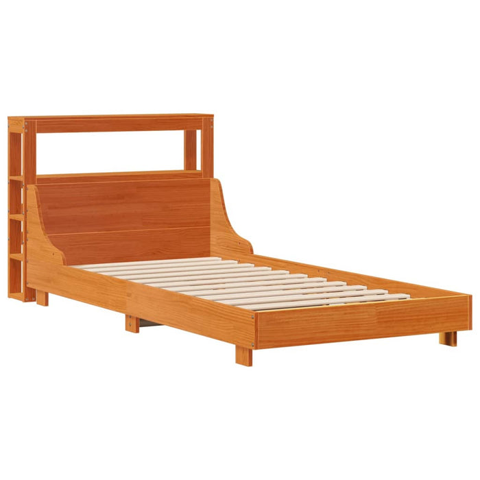 Cadru pat fără saltea, maro ceruit, 75x190 cm, lemn masiv pin - WALTI WALTI