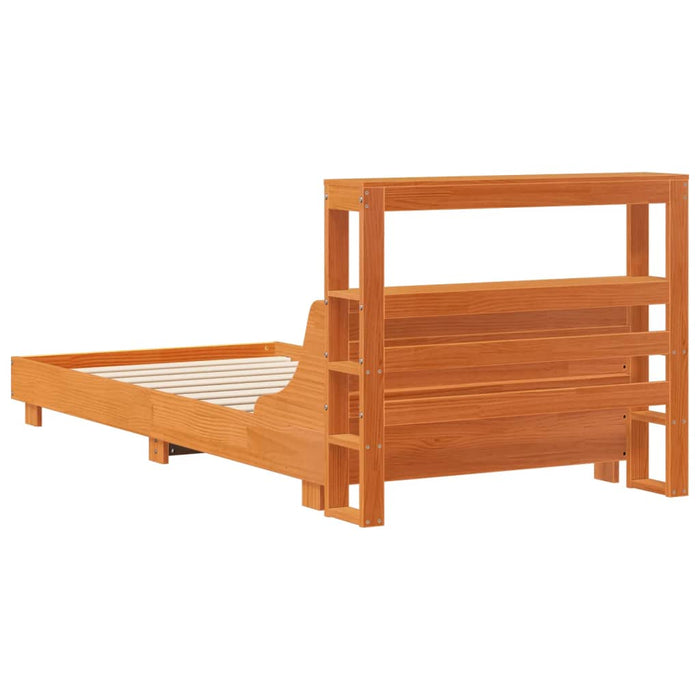 Cadru pat fără saltea, maro ceruit, 75x190 cm, lemn masiv pin - WALTI WALTI