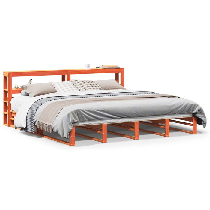 Cadru de pat fără saltea, maro ceruit 180x200 cm lemn masiv pin - WALTI WALTI