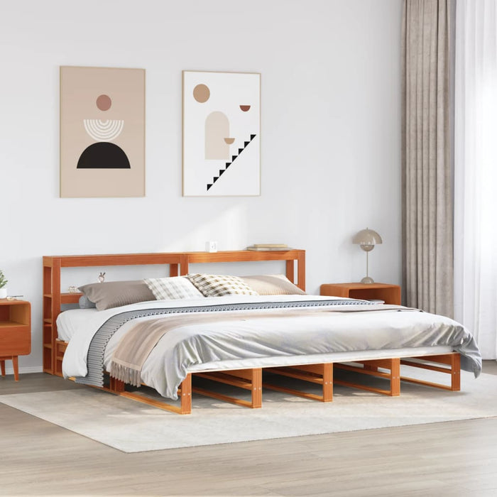 Cadru de pat fără saltea, maro ceruit 180x200 cm lemn masiv pin - WALTI WALTI