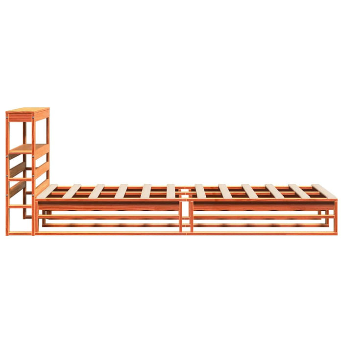 Cadru pat fără saltea, maro ceruit, 75x190 cm, lemn masiv pin - WALTI WALTI