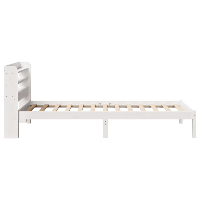 Cadru pat fără saltea, alb, 100x200 cm, lemn masiv pin - WALTI WALTI