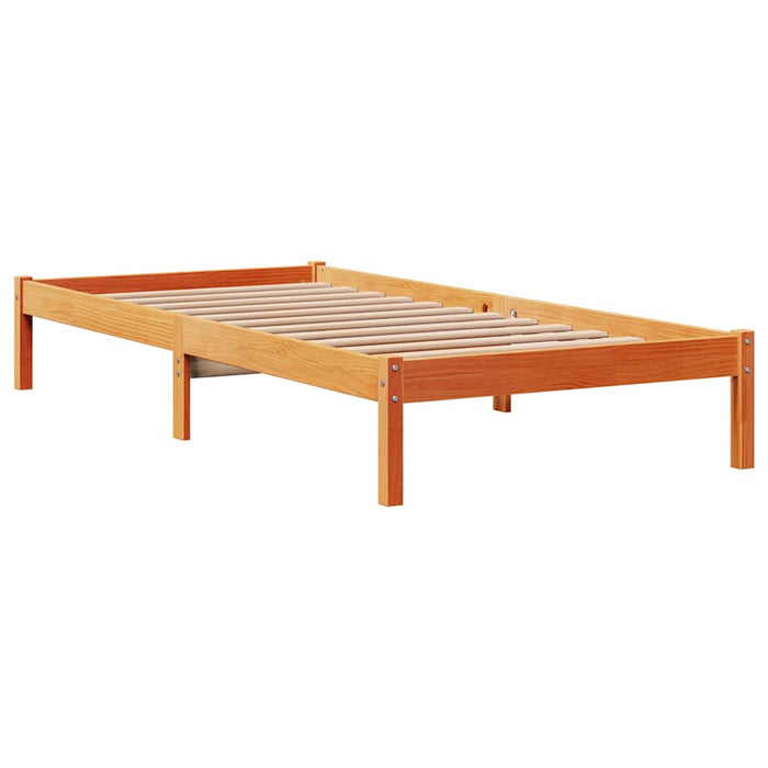 Cadru de pat cu tăblie, maro ceruit, 75x190 cm, lemn masiv pin - WALTI WALTI