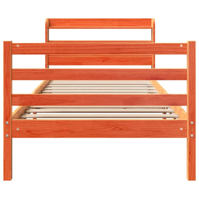 Cadru pat fără saltea, maro ceruit, 75x190 cm, lemn masiv pin - WALTI WALTI