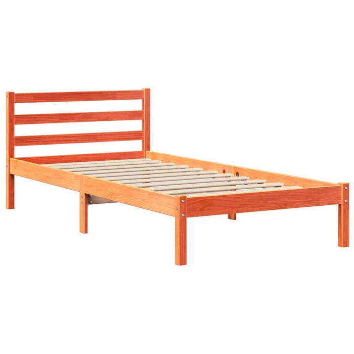 Cadru pat fără saltea, maro ceruit, 75x190 cm, lemn masiv pin - WALTI WALTI