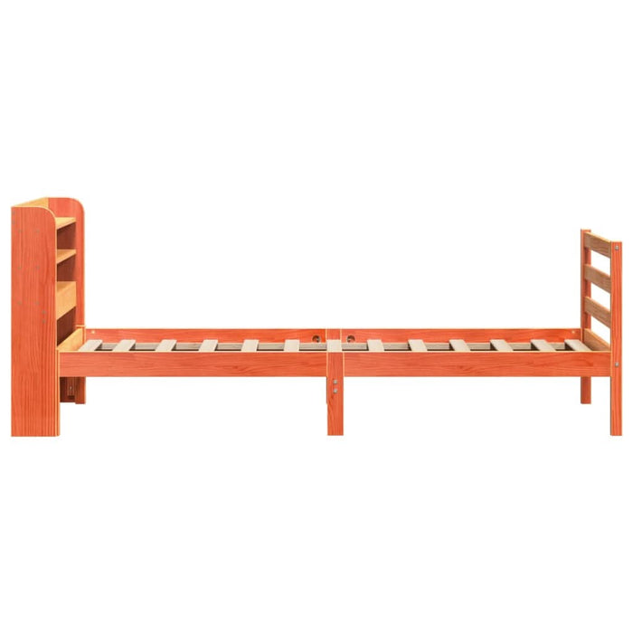 Cadru pat fără saltea, maro ceruit, 75x190 cm, lemn masiv pin - WALTI WALTI