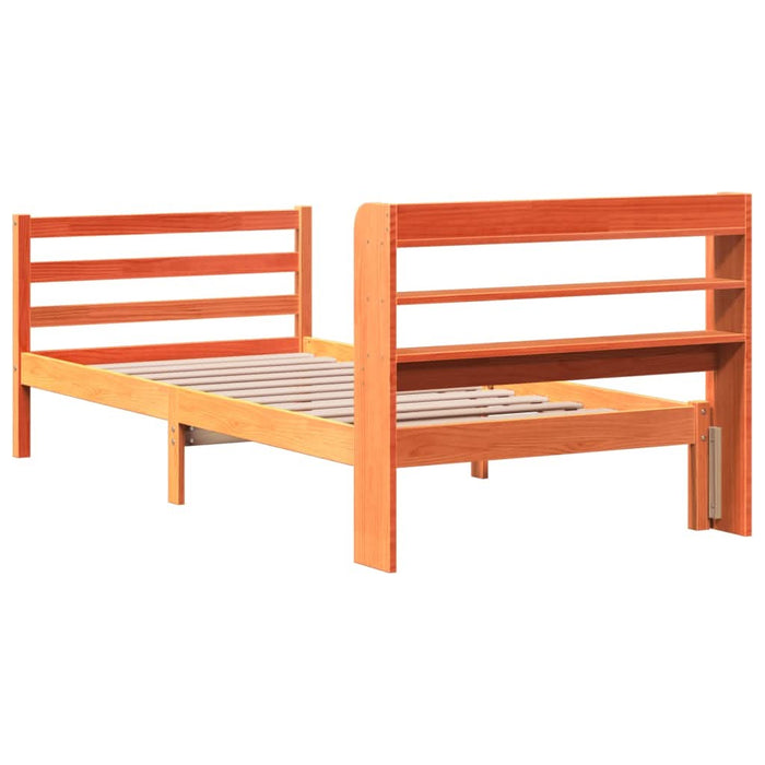 Cadru pat fără saltea, maro ceruit, 75x190 cm, lemn masiv pin - WALTI WALTI