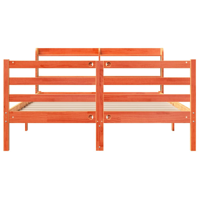 Cadru de pat fără saltea, maro ceruit 150x200 cm lemn masiv pin - WALTI WALTI