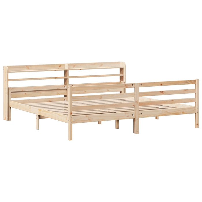 Cadru pat cu tăblie 200x200 cm, lemn masiv de pin - WALTI WALTI