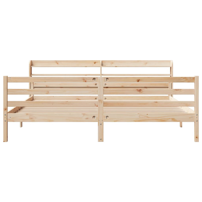 Cadru pat cu tăblie 200x200 cm, lemn masiv de pin - WALTI WALTI