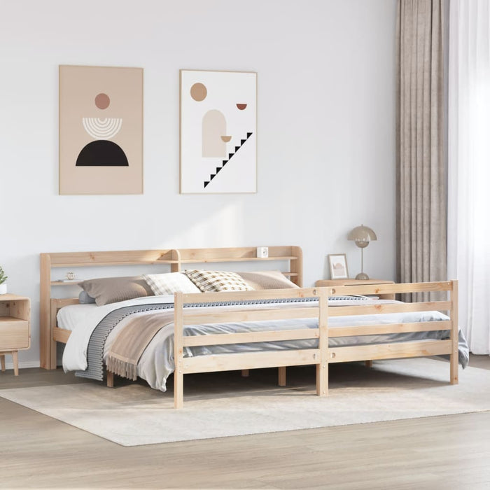 Cadru pat cu tăblie 200x200 cm, lemn masiv de pin - WALTI WALTI