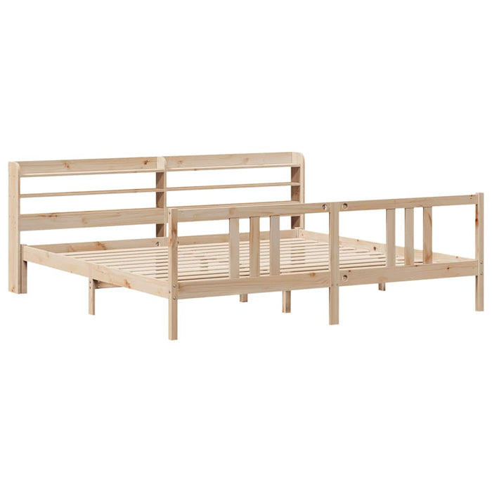 Cadru pat cu tăblie 200x200 cm, lemn masiv de pin - WALTI WALTI