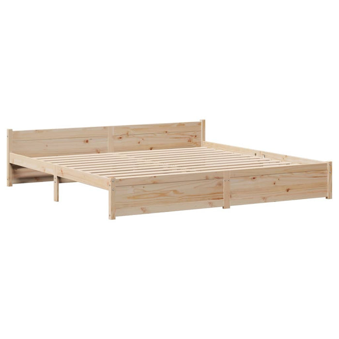 Cadru pat cu tăblie 200x200 cm, lemn masiv de pin WALTI