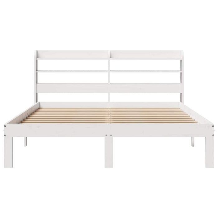 Cadru de pat cu tăblie, alb, 150x200 cm lemn masiv pin - WALTI WALTI
