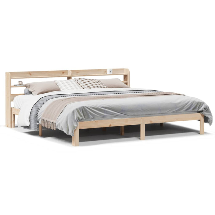 Cadru pat cu tăblie 200x200 cm, lemn masiv de pin - WALTI WALTI