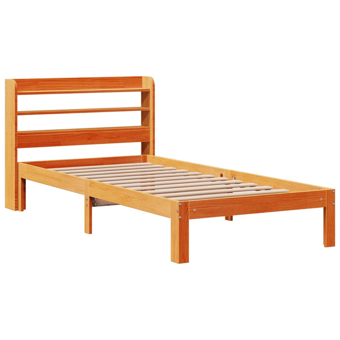 Cadru pat fără saltea, maro ceruit, 75x190 cm, lemn masiv pin - WALTI WALTI