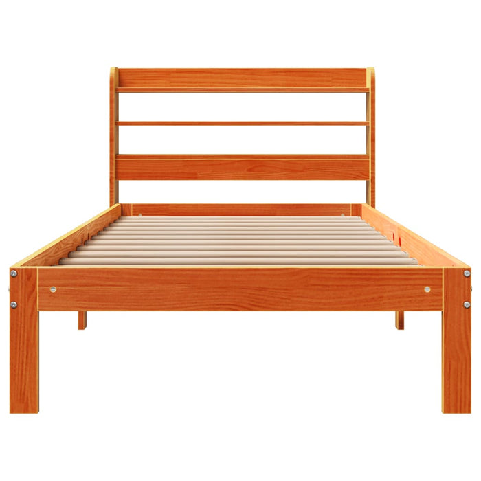 Cadru pat fără saltea, maro ceruit, 75x190 cm, lemn masiv pin - WALTI WALTI