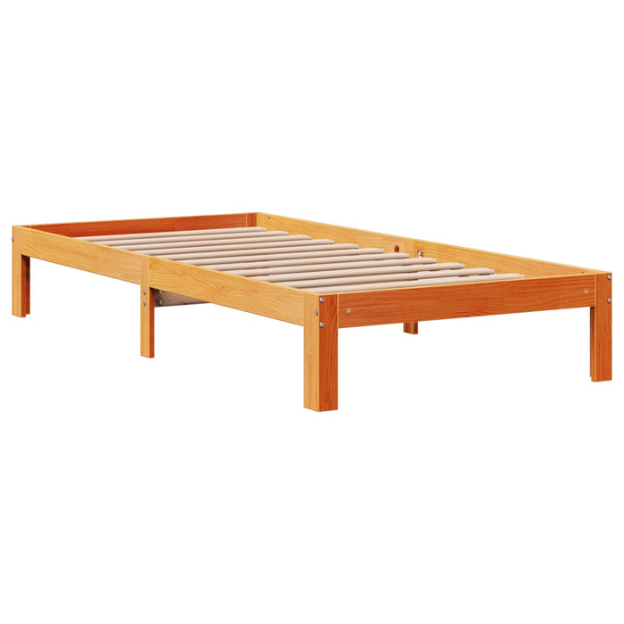 Cadru pat fără saltea, maro ceruit, 75x190 cm, lemn masiv pin - WALTI WALTI
