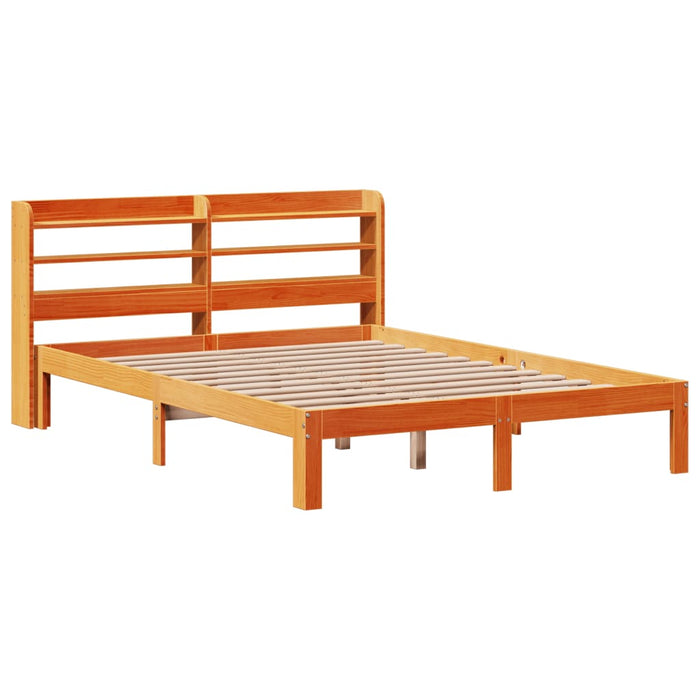 Cadru pat fără saltea, maro ceruit, 135x190 cm, lemn masiv pin - WALTI WALTI