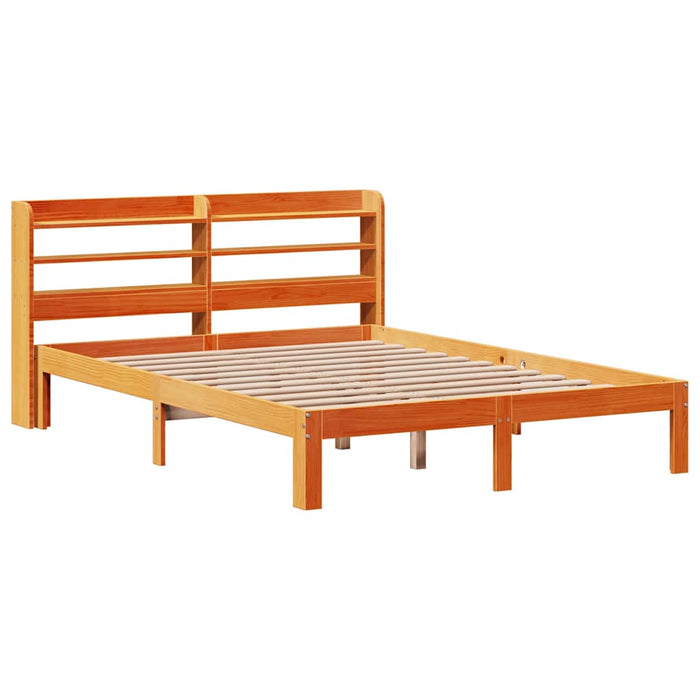 Cadru pat fără saltea, maro ceruit, 140x190 cm, lemn masiv pin - WALTI WALTI