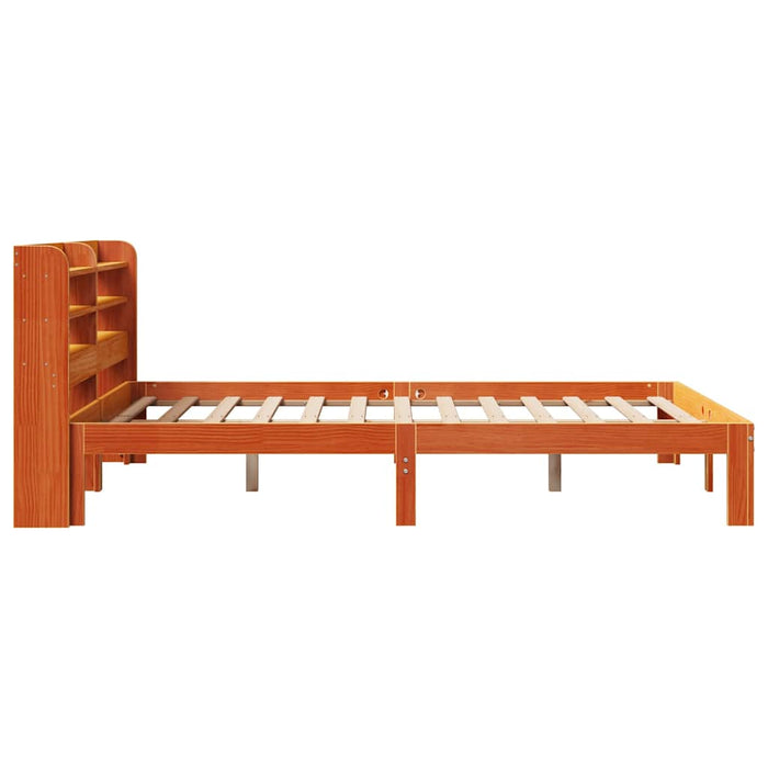 Cadru pat fără saltea, maro ceruit, 140x190 cm, lemn masiv pin - WALTI WALTI