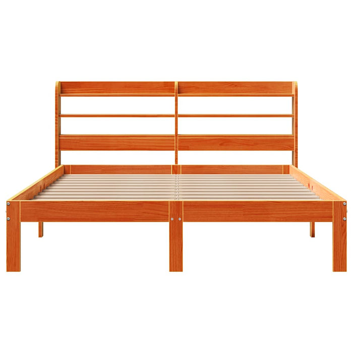 Cadru de pat fără saltea, maro ceruit 140x200 cm lemn masiv pin WALTI