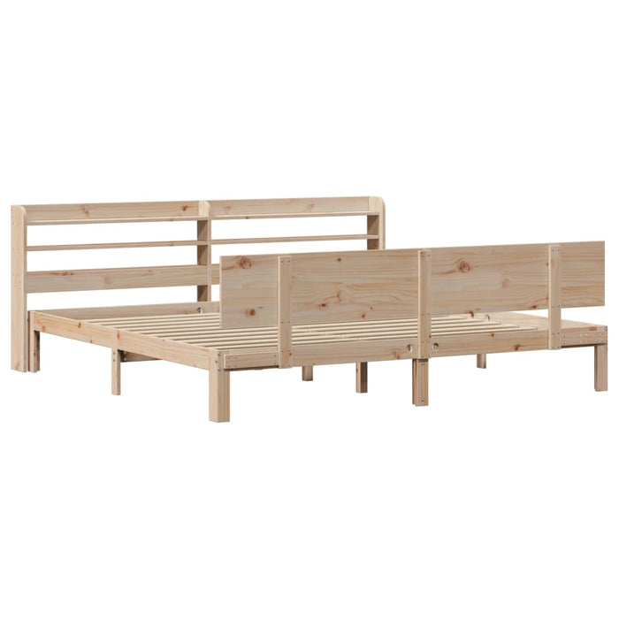 Cadru pat cu tăblie 200x200 cm, lemn masiv de pin WALTI