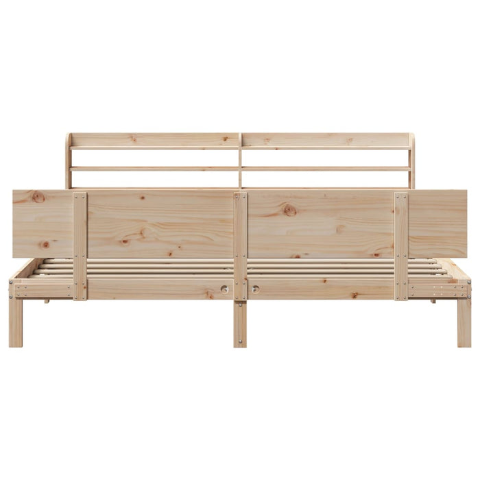 Cadru pat cu tăblie 200x200 cm, lemn masiv de pin WALTI
