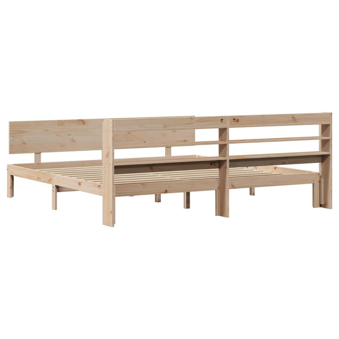 Cadru pat cu tăblie 200x200 cm, lemn masiv de pin WALTI