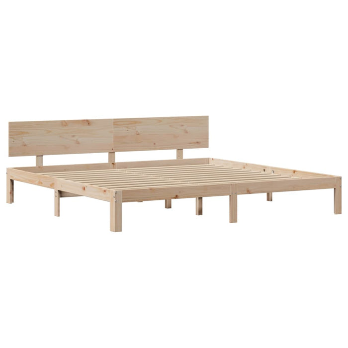 Cadru pat cu tăblie 200x200 cm, lemn masiv de pin WALTI