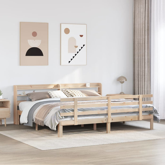 Cadru pat cu tăblie 200x200 cm, lemn masiv de pin - WALTI WALTI
