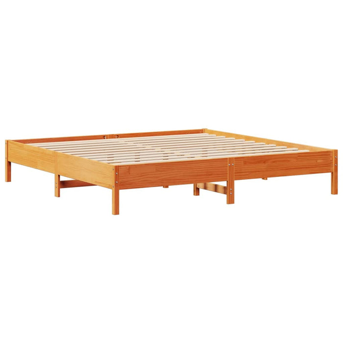 Cadru de pat fără saltea, maro ceruit 180x200 cm lemn masiv pin WALTI