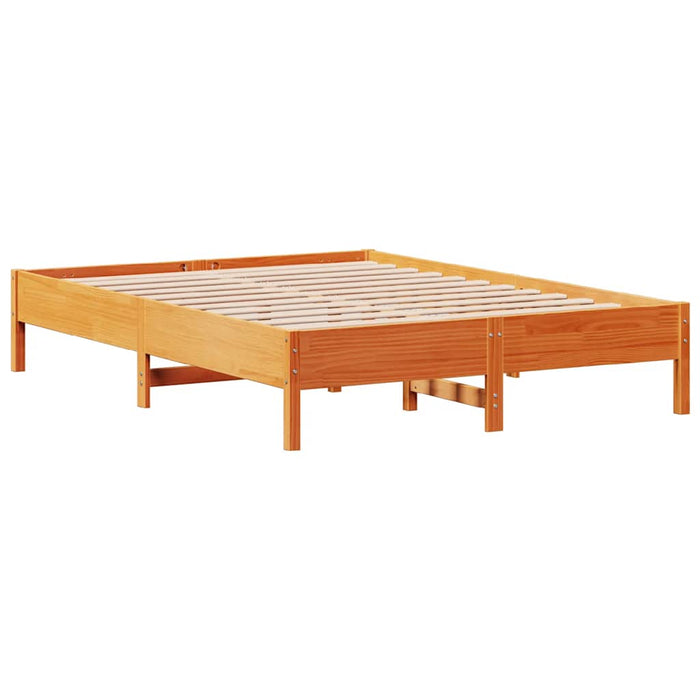 Cadru de pat fără saltea, maro ceruit 140x200 cm lemn masiv pin WALTI