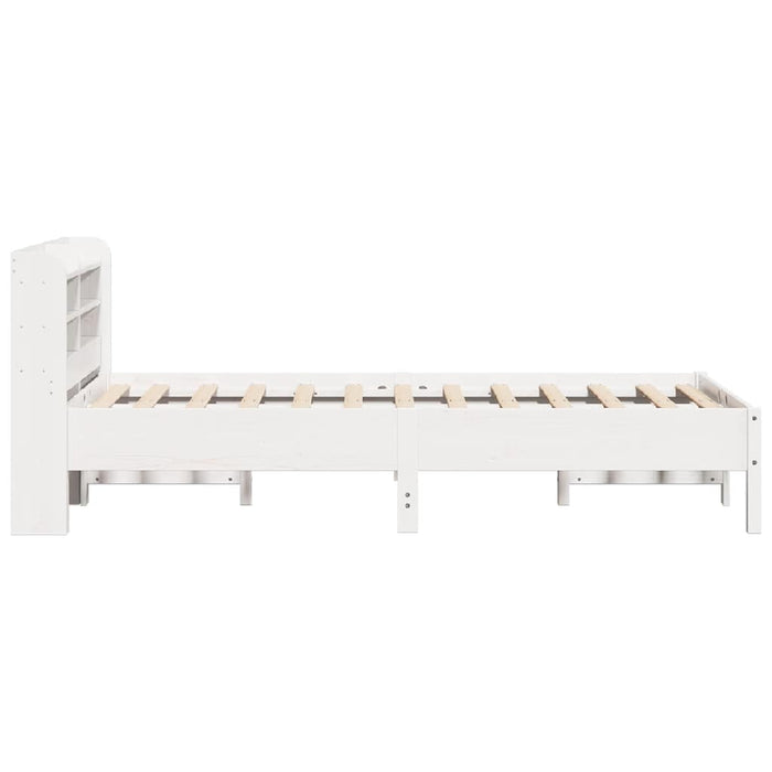 Cadru pat fără saltea, alb, 100x200 cm, lemn masiv pin WALTI
