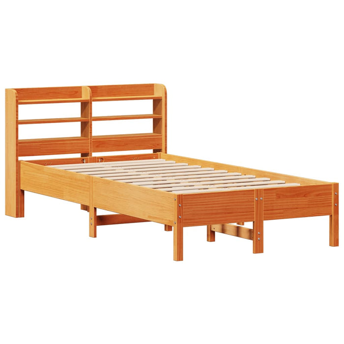 Cadru pat fără saltea, maro ceruit, 75x190 cm, lemn masiv pin - WALTI WALTI