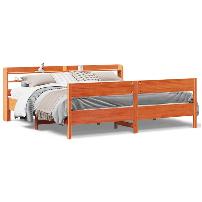 Cadru de pat fără saltea, maro ceruit 180x200 cm lemn masiv pin - WALTI WALTI